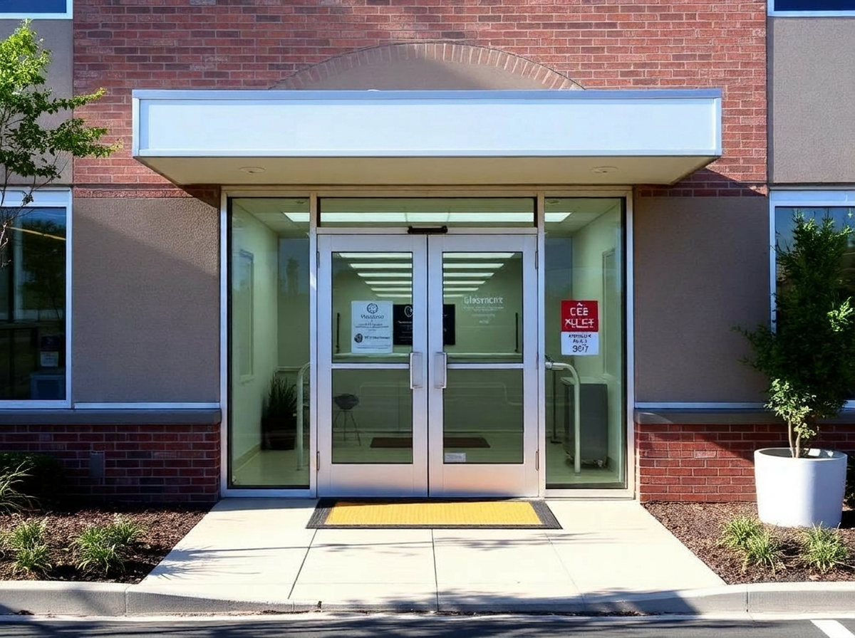 Clean professional medical clinic entrance